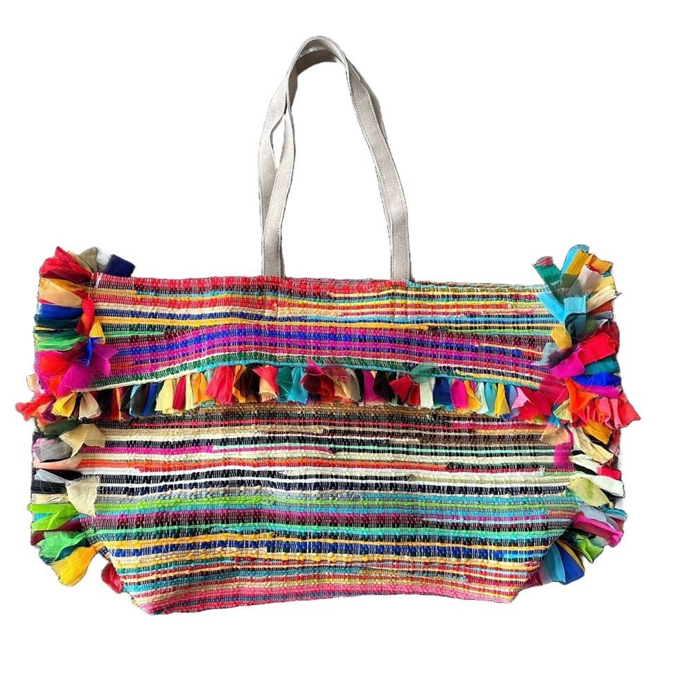 Fiesta Color My World Multi Colored Oversized Tote Bag Made by Raj